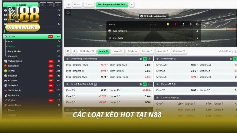 Thể Thao N88 - Cá Cược Thể Thao Uy Tín, Tỷ Lệ Kèo Cao Nhất 2026 - tivon.pro