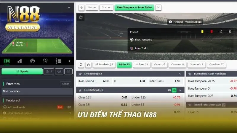 Thể Thao N88 - Cá Cược Thể Thao Uy Tín, Tỷ Lệ Kèo Cao Nhất 2026 - tivon.pro